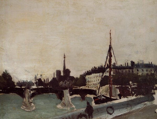 View of the Ile Saint-Louis from the Quai Henri IV (study)