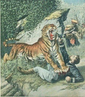 Henri Julien Rousseau - Attacked By A Tiger Jpg