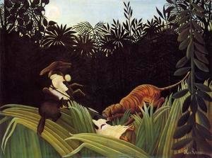 Henri Julien Rousseau - Scout Attacked By A Tiger